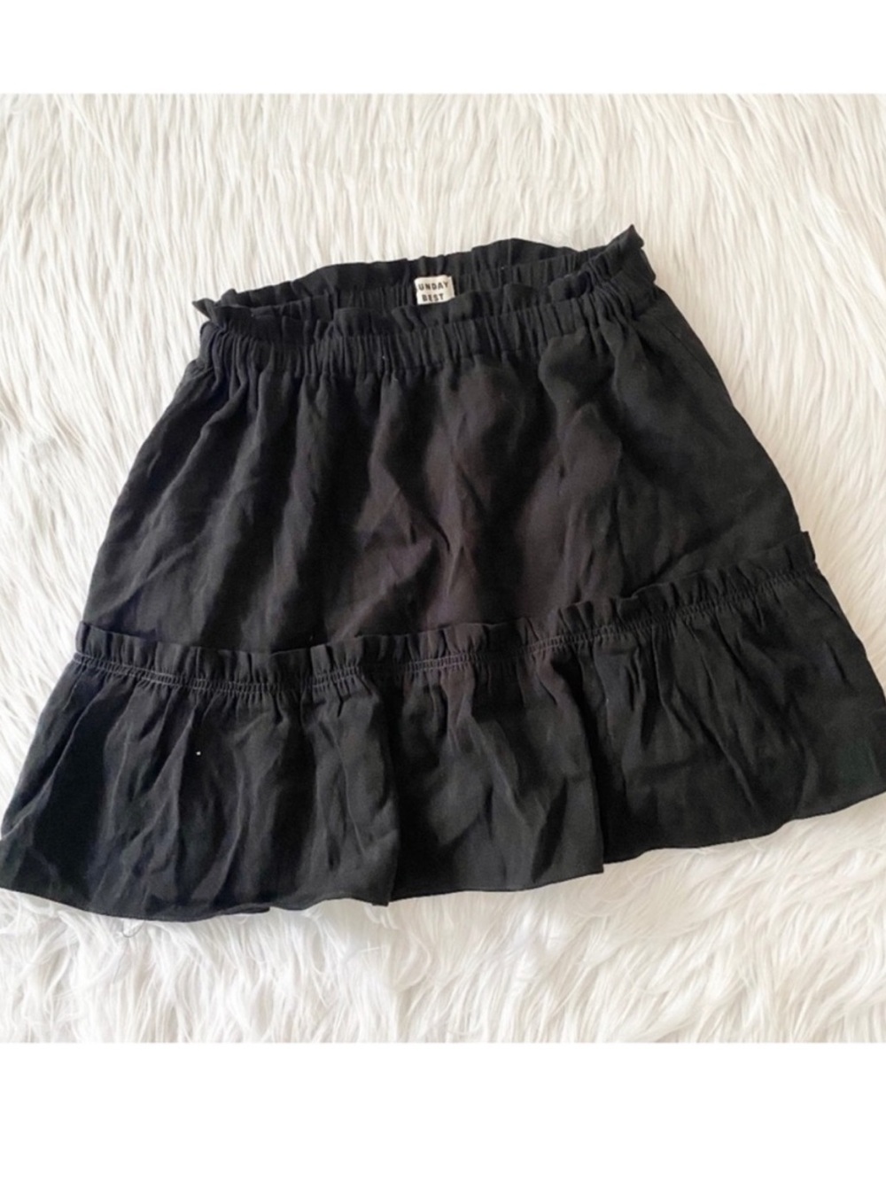 aritzia sunday best black tiered skirt